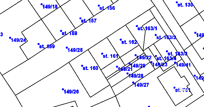Parcela st. 161 v KÚ Nedvědice pod Pernštejnem, Katastrální mapa