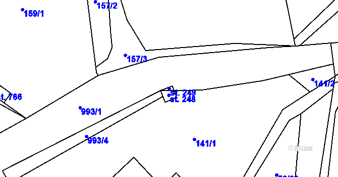 Parcela st. 249 v KÚ Nedvědice pod Pernštejnem, Katastrální mapa