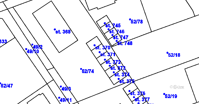 Parcela st. 371 v KÚ Nedvědice pod Pernštejnem, Katastrální mapa