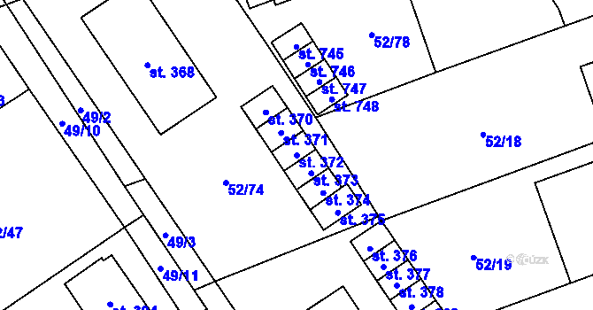 Parcela st. 372 v KÚ Nedvědice pod Pernštejnem, Katastrální mapa