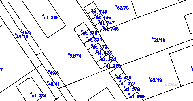 Parcela st. 373 v KÚ Nedvědice pod Pernštejnem, Katastrální mapa