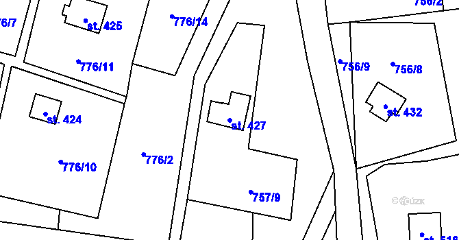 Parcela st. 427 v KÚ Nedvědice pod Pernštejnem, Katastrální mapa