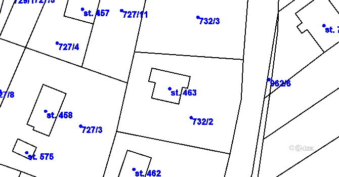 Parcela st. 463 v KÚ Nedvědice pod Pernštejnem, Katastrální mapa