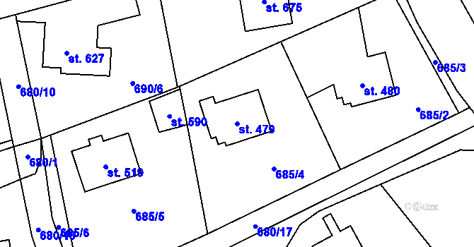 Parcela st. 479 v KÚ Nedvědice pod Pernštejnem, Katastrální mapa