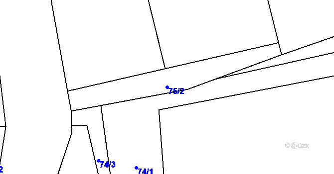 Parcela st. 75/2 v KÚ Nedvědice pod Pernštejnem, Katastrální mapa
