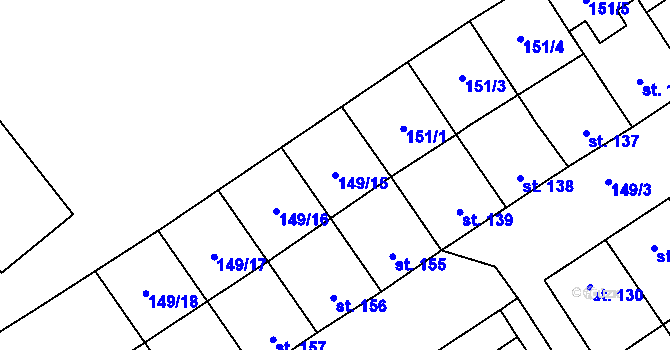 Parcela st. 149/15 v KÚ Nedvědice pod Pernštejnem, Katastrální mapa