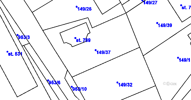 Parcela st. 149/37 v KÚ Nedvědice pod Pernštejnem, Katastrální mapa