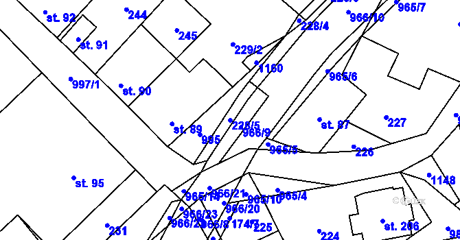 Parcela st. 228/5 v KÚ Nedvědice pod Pernštejnem, Katastrální mapa