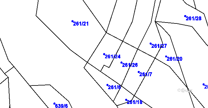 Parcela st. 261/24 v KÚ Nedvědice pod Pernštejnem, Katastrální mapa