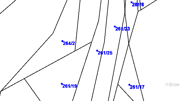 Parcela st. 261/25 v KÚ Nedvědice pod Pernštejnem, Katastrální mapa