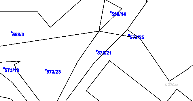 Parcela st. 573/21 v KÚ Nedvědice pod Pernštejnem, Katastrální mapa