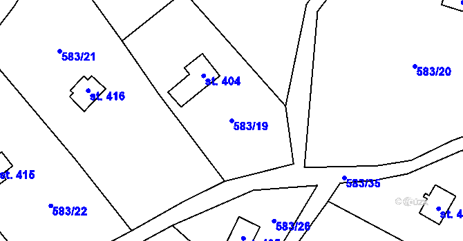 Parcela st. 583/19 v KÚ Nedvědice pod Pernštejnem, Katastrální mapa