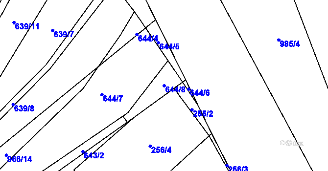 Parcela st. 644/8 v KÚ Nedvědice pod Pernštejnem, Katastrální mapa