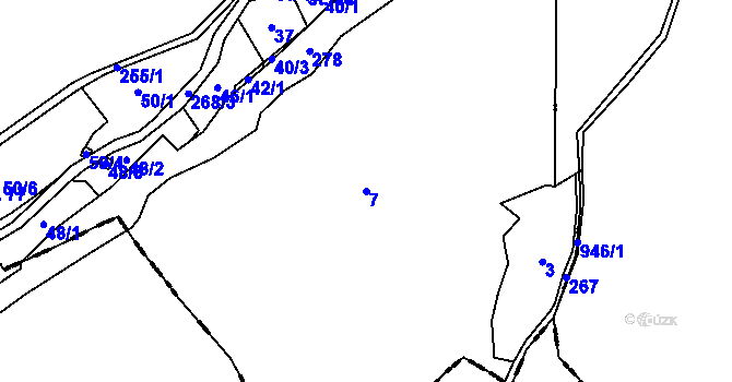 Parcela st. 7 v KÚ Pernštejn, Katastrální mapa
