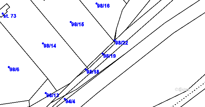 Parcela st. 98/19 v KÚ Pernštejn, Katastrální mapa