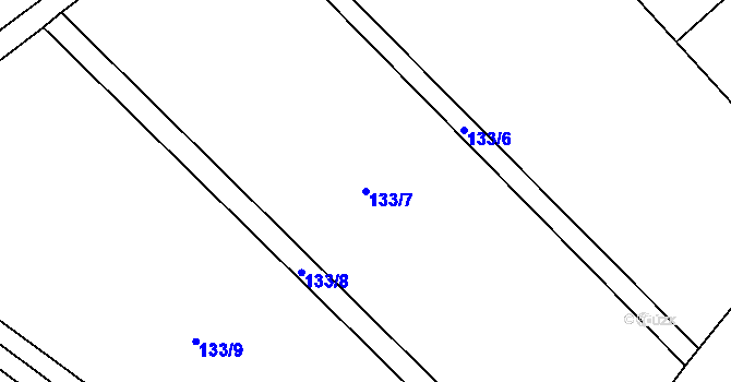 Parcela st. 133/7 v KÚ Pernštejn, Katastrální mapa