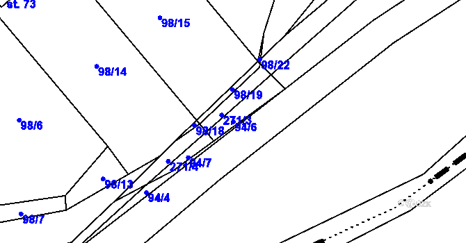 Parcela st. 94/6 v KÚ Pernštejn, Katastrální mapa