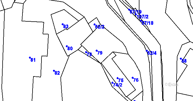 Parcela st. 79 v KÚ Nedvězí u Říčan, Katastrální mapa