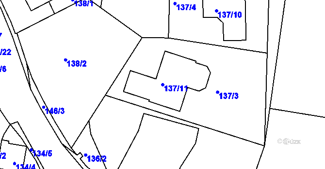 Parcela st. 137/11 v KÚ Nedvězí u Říčan, Katastrální mapa