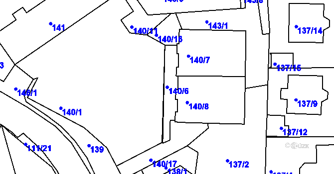 Parcela st. 140/6 v KÚ Nedvězí u Říčan, Katastrální mapa