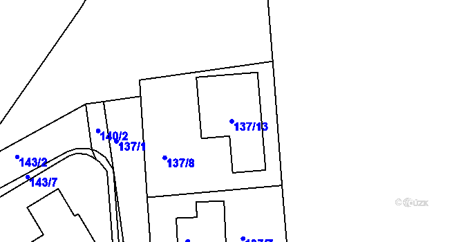 Parcela st. 137/13 v KÚ Nedvězí u Říčan, Katastrální mapa