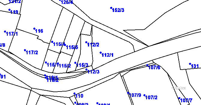 Parcela st. 112/1 v KÚ Nedvězí u Říčan, Katastrální mapa