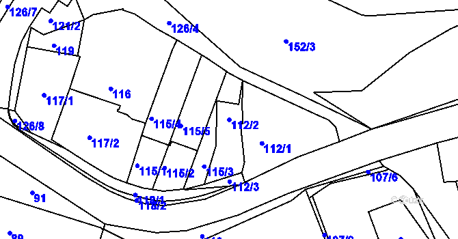 Parcela st. 112/2 v KÚ Nedvězí u Říčan, Katastrální mapa