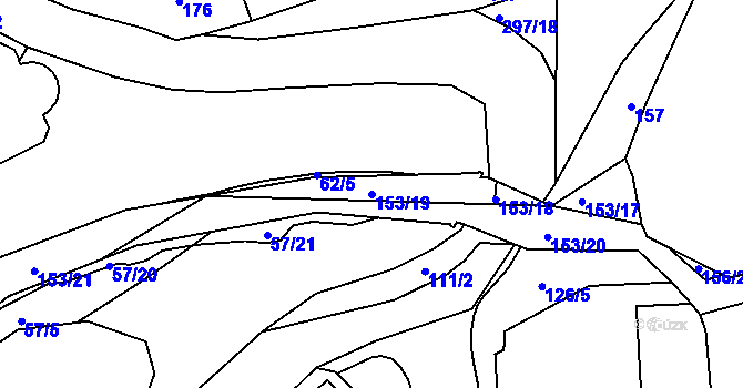 Parcela st. 153/19 v KÚ Nedvězí u Říčan, Katastrální mapa