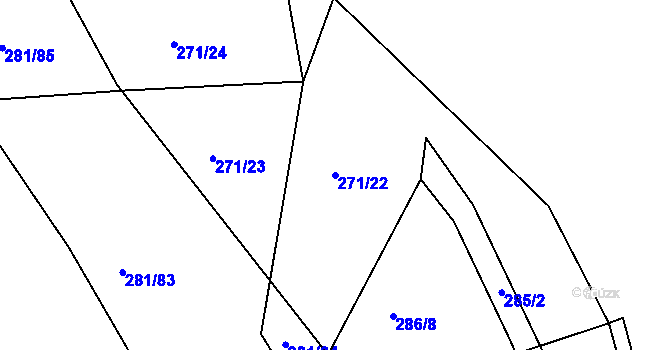Parcela st. 271/22 v KÚ Nedvězí u Říčan, Katastrální mapa