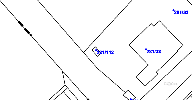 Parcela st. 281/112 v KÚ Nedvězí u Říčan, Katastrální mapa