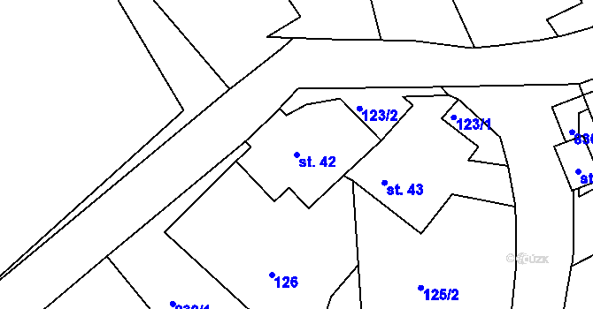 Parcela st. 42 v KÚ Nedvězí u Poličky, Katastrální mapa