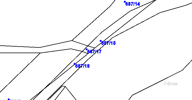 Parcela st. 687/16 v KÚ Nedvězí u Poličky, Katastrální mapa