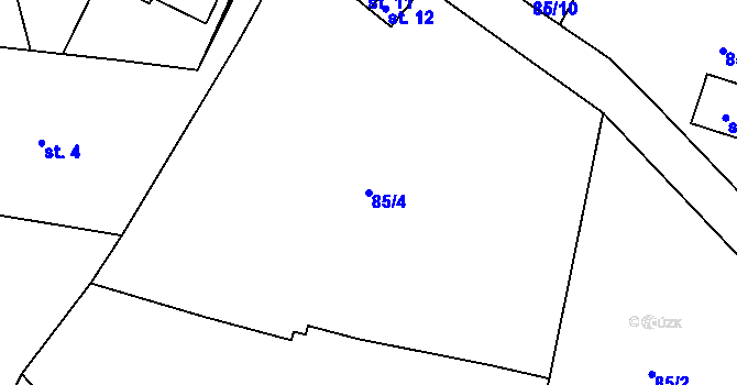 Parcela st. 85/4 v KÚ Nedvězíčko, Katastrální mapa