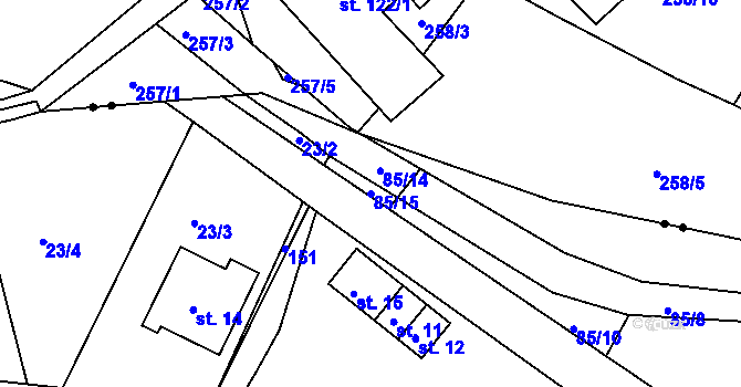 Parcela st. 85/15 v KÚ Nedvězíčko, Katastrální mapa