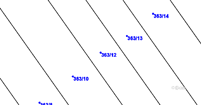 Parcela st. 363/12 v KÚ Nedvězí u Olomouce, Katastrální mapa