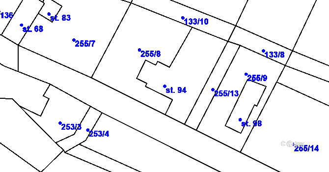 Parcela st. 94 v KÚ Nedvězí u Zábřeha, Katastrální mapa