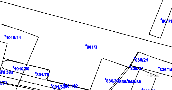 Parcela st. 801/3 v KÚ Nehasice, Katastrální mapa
