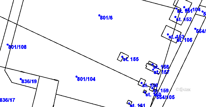 Parcela st. 801/6 v KÚ Nehasice, Katastrální mapa
