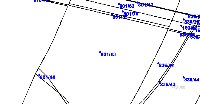 Parcela st. 801/13 v KÚ Nehasice, Katastrální mapa