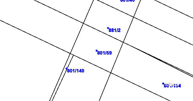 Parcela st. 801/59 v KÚ Nehasice, Katastrální mapa