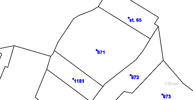 Parcela st. 971 v KÚ Nehasice, Katastrální mapa