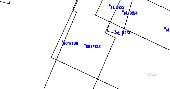 Parcela st. 801/138 v KÚ Nehasice, Katastrální mapa