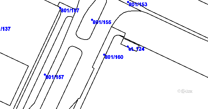 Parcela st. 801/160 v KÚ Nehasice, Katastrální mapa