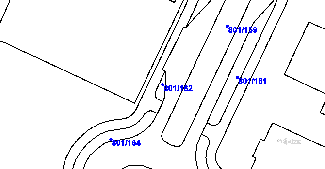 Parcela st. 801/162 v KÚ Nehasice, Katastrální mapa