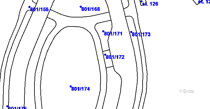 Parcela st. 801/172 v KÚ Nehasice, Katastrální mapa