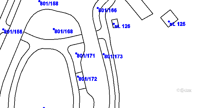 Parcela st. 801/173 v KÚ Nehasice, Katastrální mapa