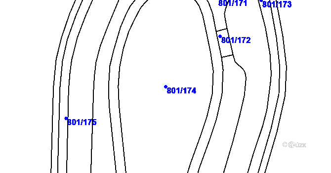 Parcela st. 801/174 v KÚ Nehasice, Katastrální mapa
