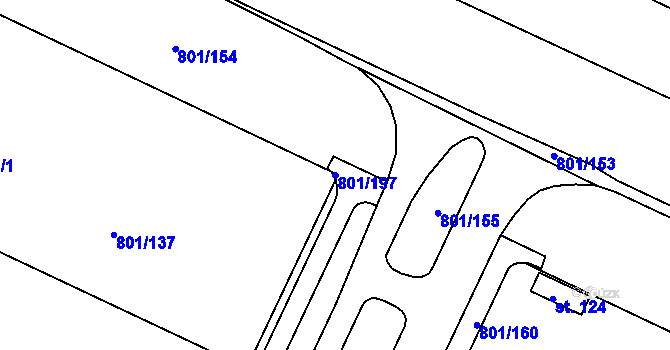 Parcela st. 801/197 v KÚ Nehasice, Katastrální mapa