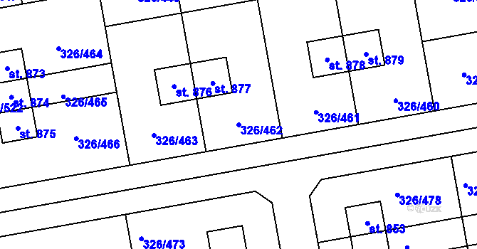 Parcela st. 326/462 v KÚ Nehvizdy, Katastrální mapa