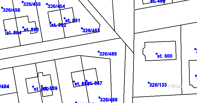 Parcela st. 326/489 v KÚ Nehvizdy, Katastrální mapa
